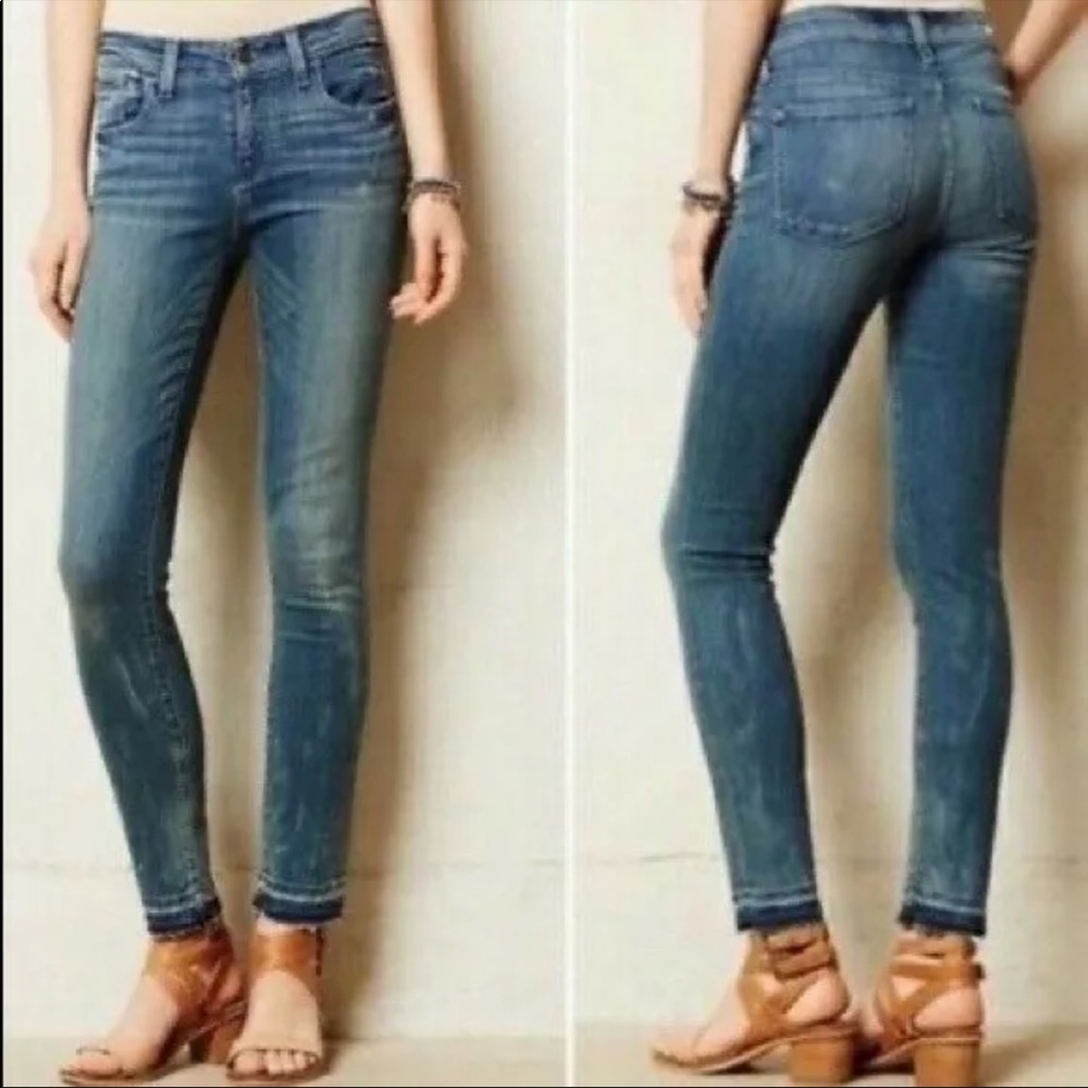 Anthropologie Pilcro and the Letterpress Stet Distressed Raw Hem Jeans